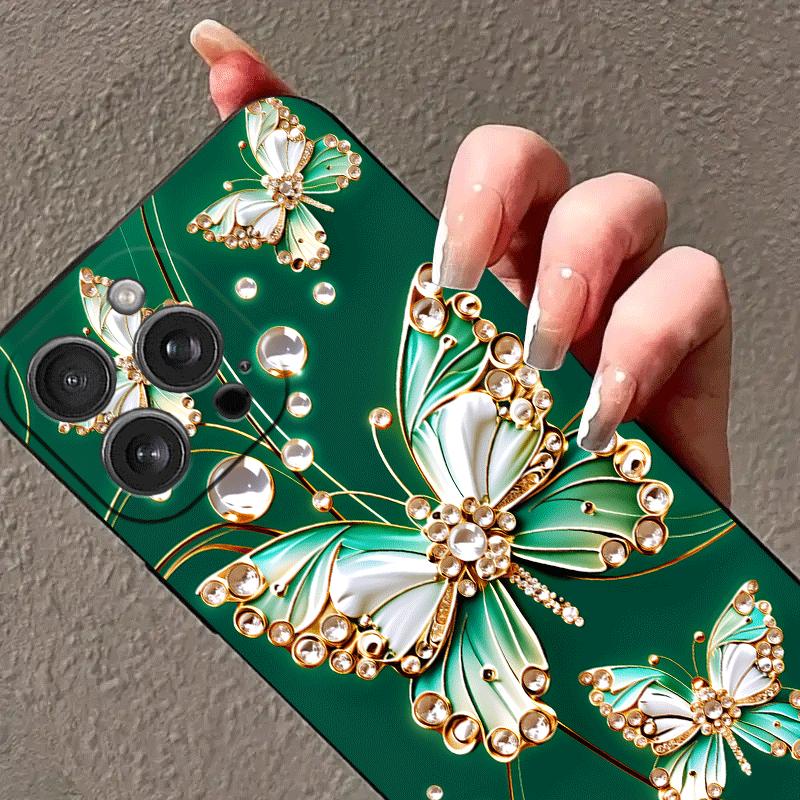 Butterfly pattern phone case suitable for iPhone 17 16 15 14 13 12 11 Pro/Max/Plus anti drop and shockproof back cover
