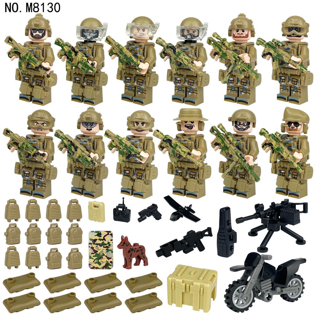 Military Series Special Forces Special Police Soldiers Scouts Kayak Explosion-proof Police Building Blocks Ghost Special Police