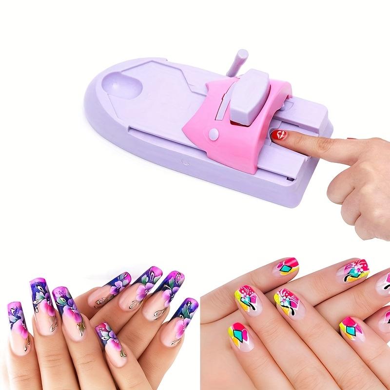 1 Stampante per Nail Art Piastra per Stamping Nail Art Fai da Te Disegno Stampa Modello Nail Art Macchina per Nail Art con 6 Piastre in Acciaio con Modelli Casuali