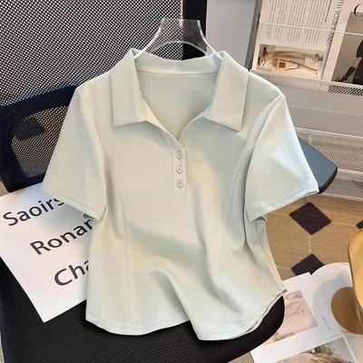 Maglietta Polo da Donna Oversize Estiva a Maniche Corte Vestibilità Larga Taglie Forti Copri Pancia