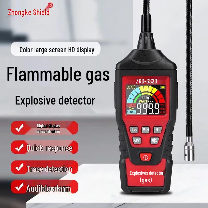 Zhongkedun Portable Explosive and Flammable Gas Detector CN plug (adapter included)
