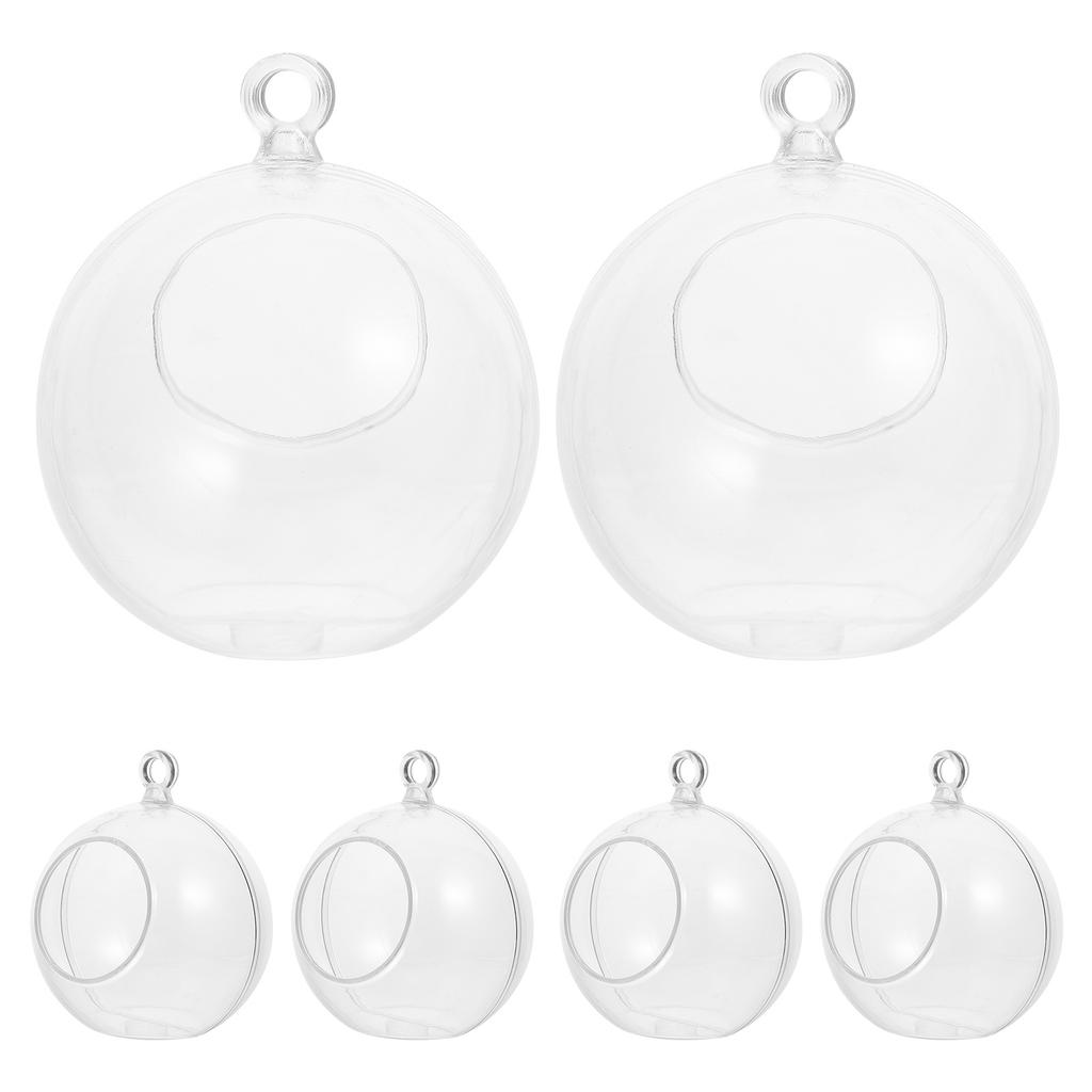 8 Pcs Decorative Hanging Ball DIY Christmas Tree Decorations Clear Ornaments Balls Electronic Delicate Decors Plastic
