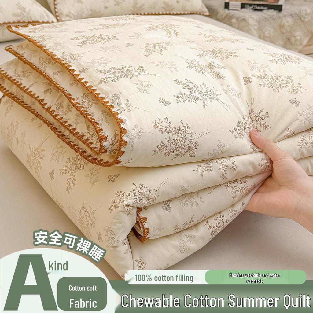 Class A Xinjiang Cotton Summer Quilt, Machine Washable, Soft Cotton Gauze, Air Conditioning Cool, Dormitory Quilt