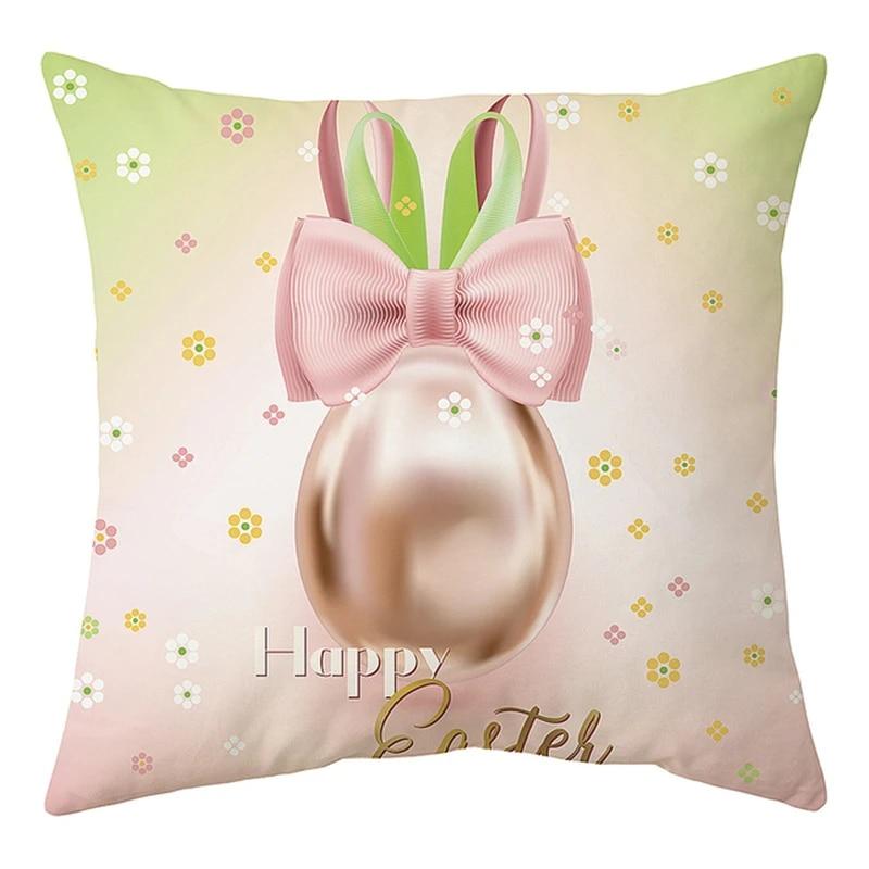 Happy Easter Decoration For Home  Rabbit Eggs Pillowcase Bunny   Supplies Party Favor Gifts 45*45cm