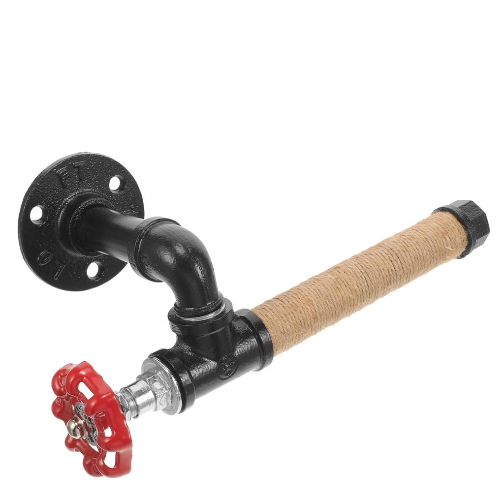 Iron Pipe Wall Bracket -mounted Paper Towel Countertop Holder Tubular for Bathroom Vintage Kitchen Dispenser Towel Hanger