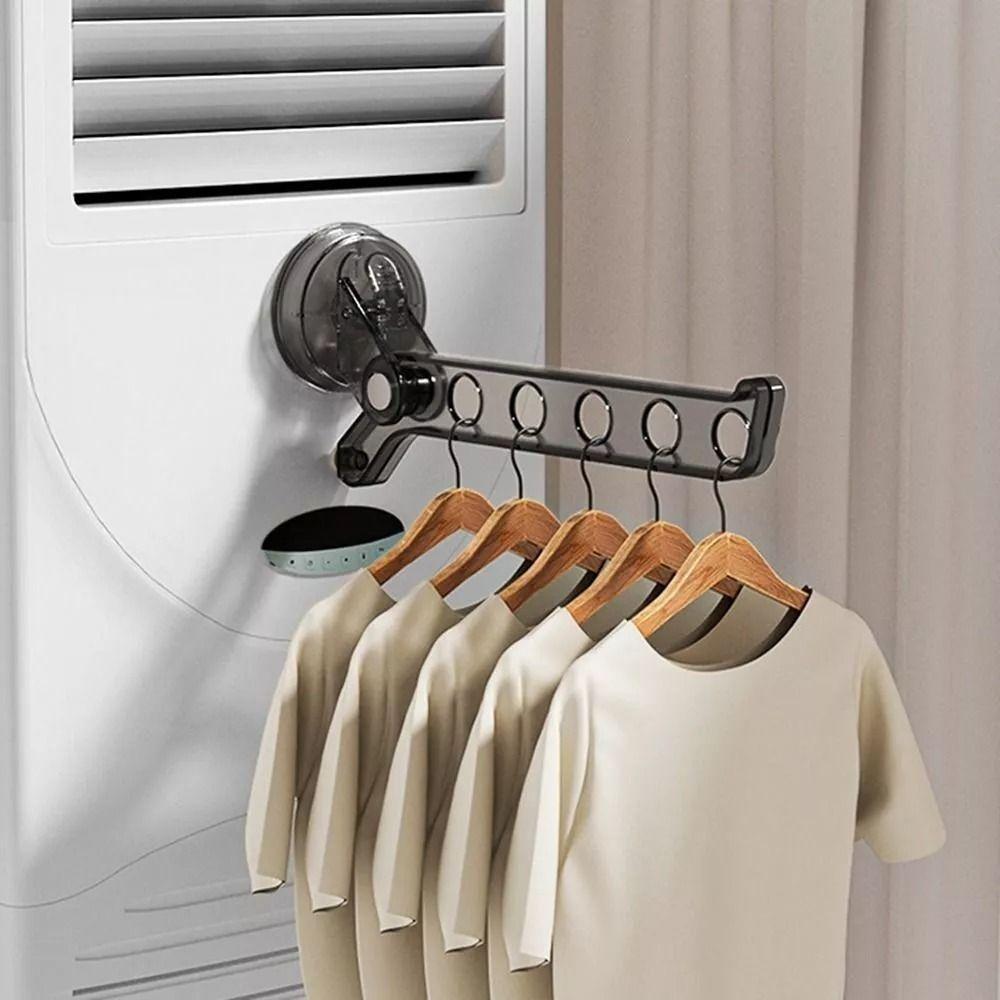Składany Wieszak na Ubrania z Przyssawką Plastikowy Montowany do Ściany Organizer do Przechowywania Ubrań