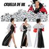 Auf Lager 101 Dalmatiner Cosplay Kostüm Cruella De Vil Bösewicht Charakter Hohe Qualität