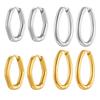 Minimalist Stainless Steel Hoop Earrings For Women, Geometric Oval Heart Gold Plated Huggies Earrings, Chic Jewelry Gift
