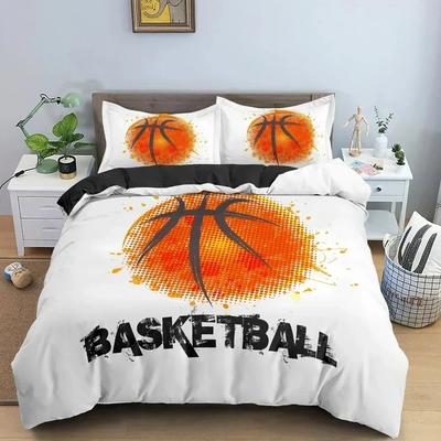 Juego de ropa de cama de baloncesto 3D para dormitorio de niño, funda de edredón, fundas de edredón para cama individual, doble, tamaño king, funda de edredón, textiles para el hogar