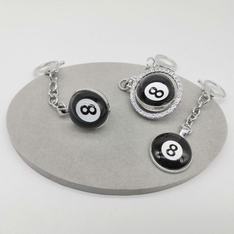 Schwarzer Billard-Schlüsselanhänger Nr. 8 Mini-Kugelanhänger Schlüsselring Glas-Schlüsselanhänger Bartisch-Dekoration Schmuck Spiel-Souvenirs Geschenk