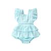Summer Newborn Baby Girl Clothes Solid Color Sleeveless Ruffle Strap Romper Jumpsuit Toddler Cotton Outfit Sunsuit Clothes