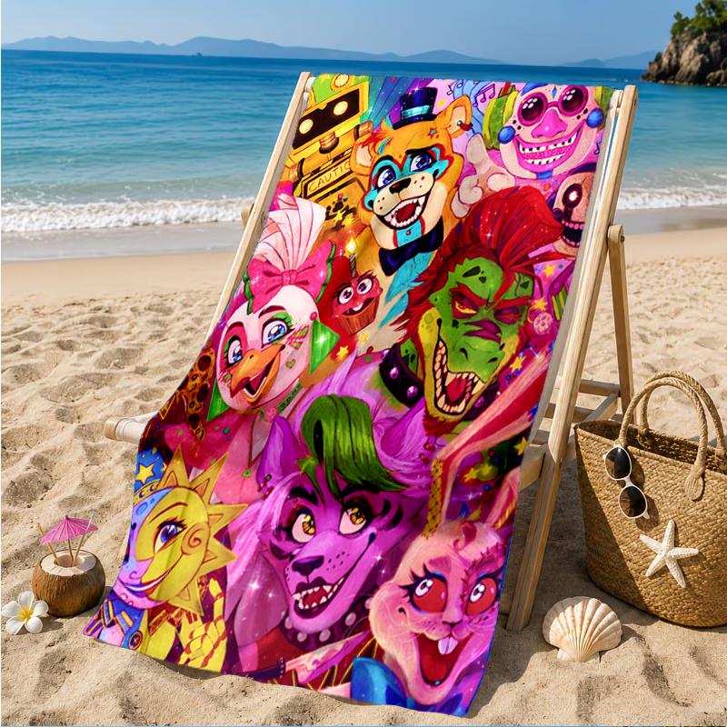 Five Nights Party Beach Towel, Super Soft Microfiber, Perfect Gift for Her/Him, Birthday, for Pool, Beach, Travel, Decor Beach Party