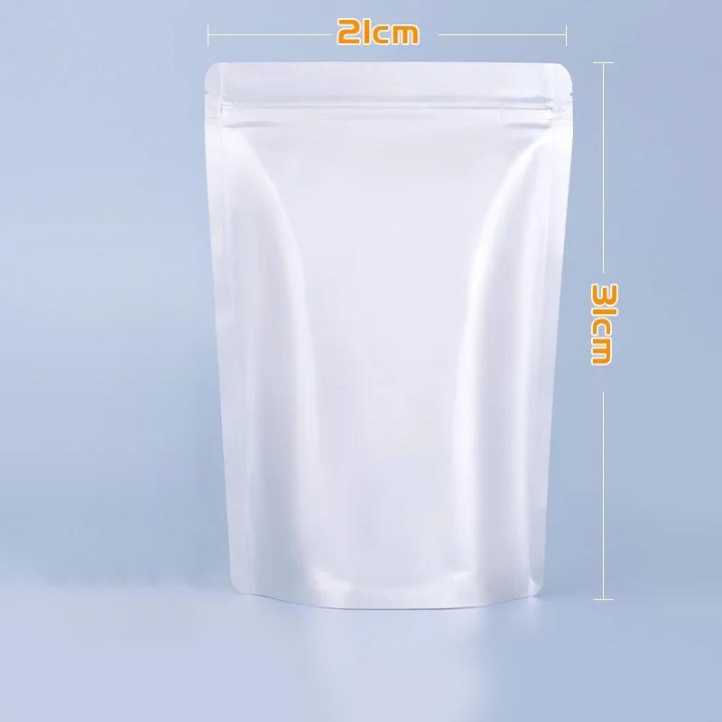 50 Stück silberfarbene Beutel aus Aluminiumfolie, wiederverschließbar, matt, stehend, für Lebensmittelverpackungen, selbstversiegelte Plastikbeutel mit Reißverschluss und breitem Boden