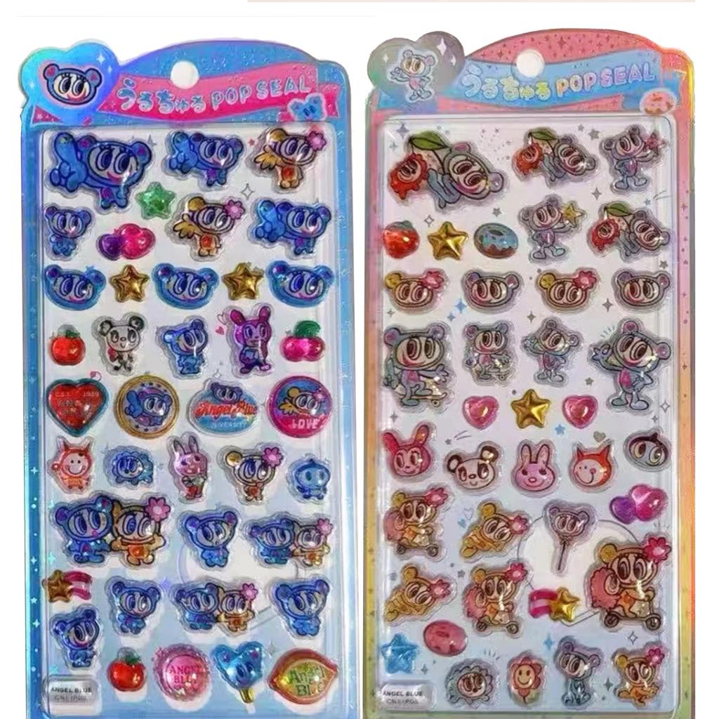 2026 NEW HOT Angel blue jelly stickers Japanese blue phone case Boys and girls DIY decorative stickers toys 3D relief stickers