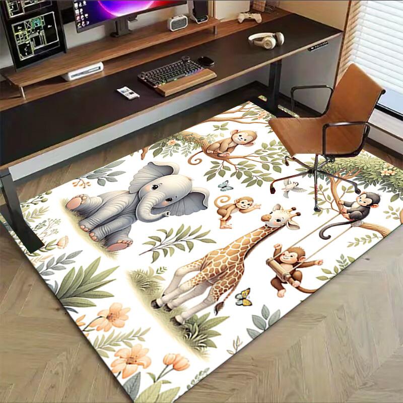 1PC elephant giraffe Extra Large Non-Slip Floor carpet, Office, family, bedroom, Studio - Large Area RugJ0360
