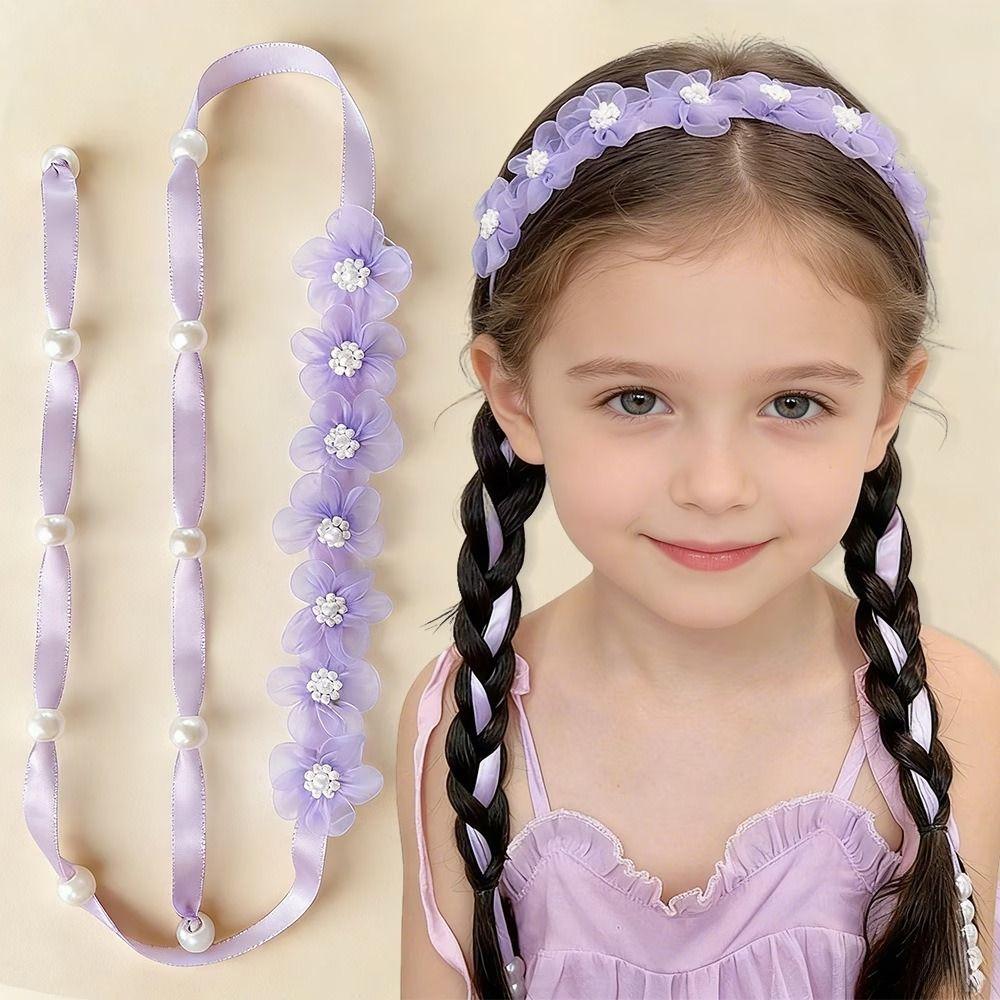 Boho Stil Geflochtenes Haarband Organza Spitze Haaraccessoires Süßes Mädchen Haar Stirnband Verkleiden