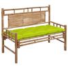 Garden Bench with Cushion 120 Cm Bamboo