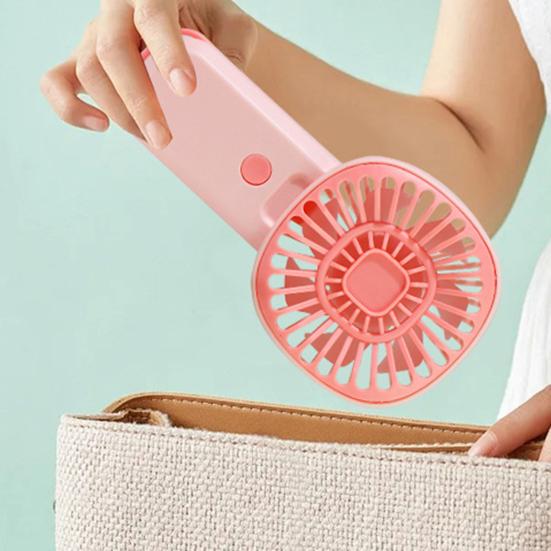 Portable Handheld Fan 3 Speed Mini Personal Fan with Folding Stand for Desktop USB Rechargeable Small Travel Essentials for Summer
