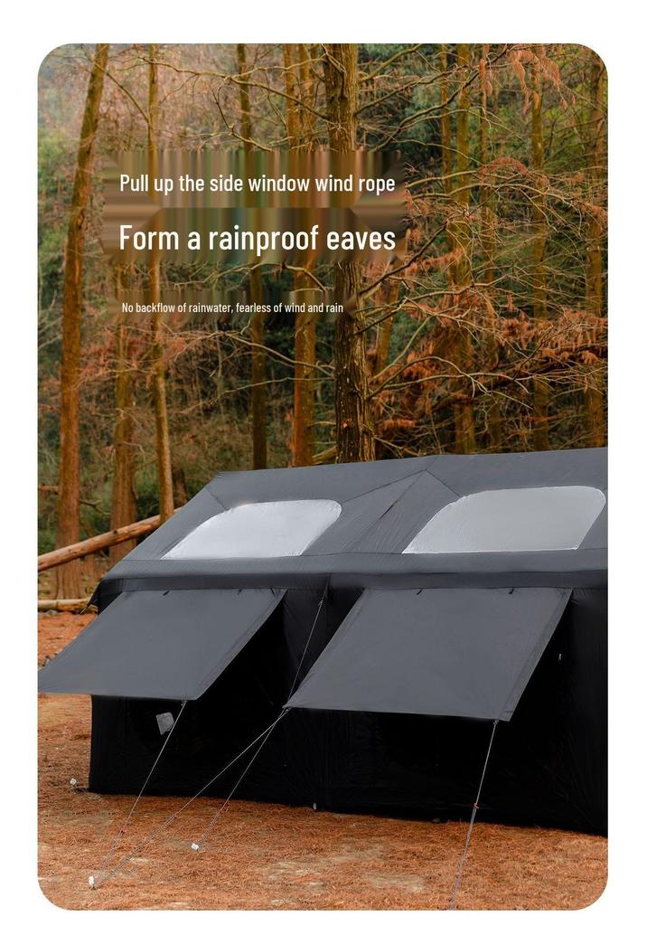 Mountain Guest Inflatable Tent, 13.6 sqm, Large Capacity, Rainproof, Multi-person Outdoor Camping Tent