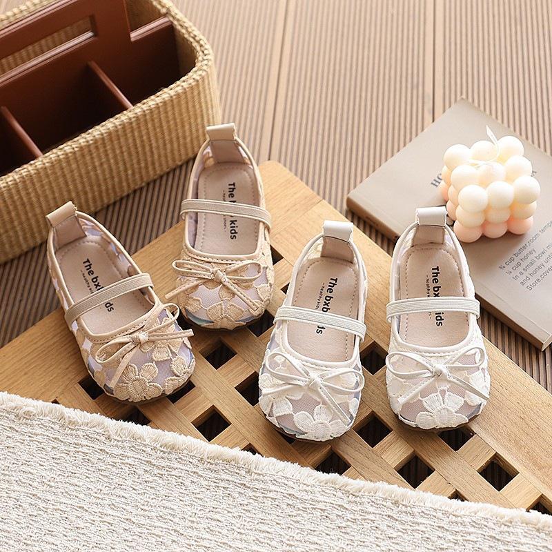 Princess Mesh Sandals - Soft Sole, Spring/Summer 2026, Coco-Style Korean Loafers for Kids