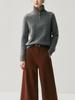 Autumn/Winter Women's Thick Cashmere Half-Zip High Neck Loose Sweater