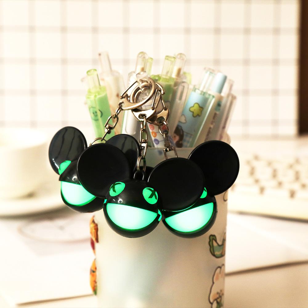 Creative Mouse Hair Light Keychain Trendy Personality Cute Cartoon Pendant