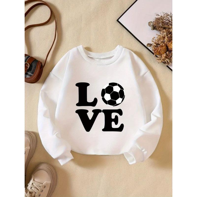 Kids Sweatshirt Crew Neck Sweatshirt with Creative Letter Pattern, Fashion Casual Sportswear for Daily, Party, Vacation Gift, Spring and Autumn