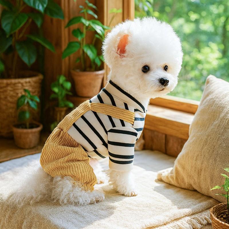 Pet Winter Warm Harness Pants Small Dogs Puppies Soft Cotton Comfortable Bear-Style Outfit