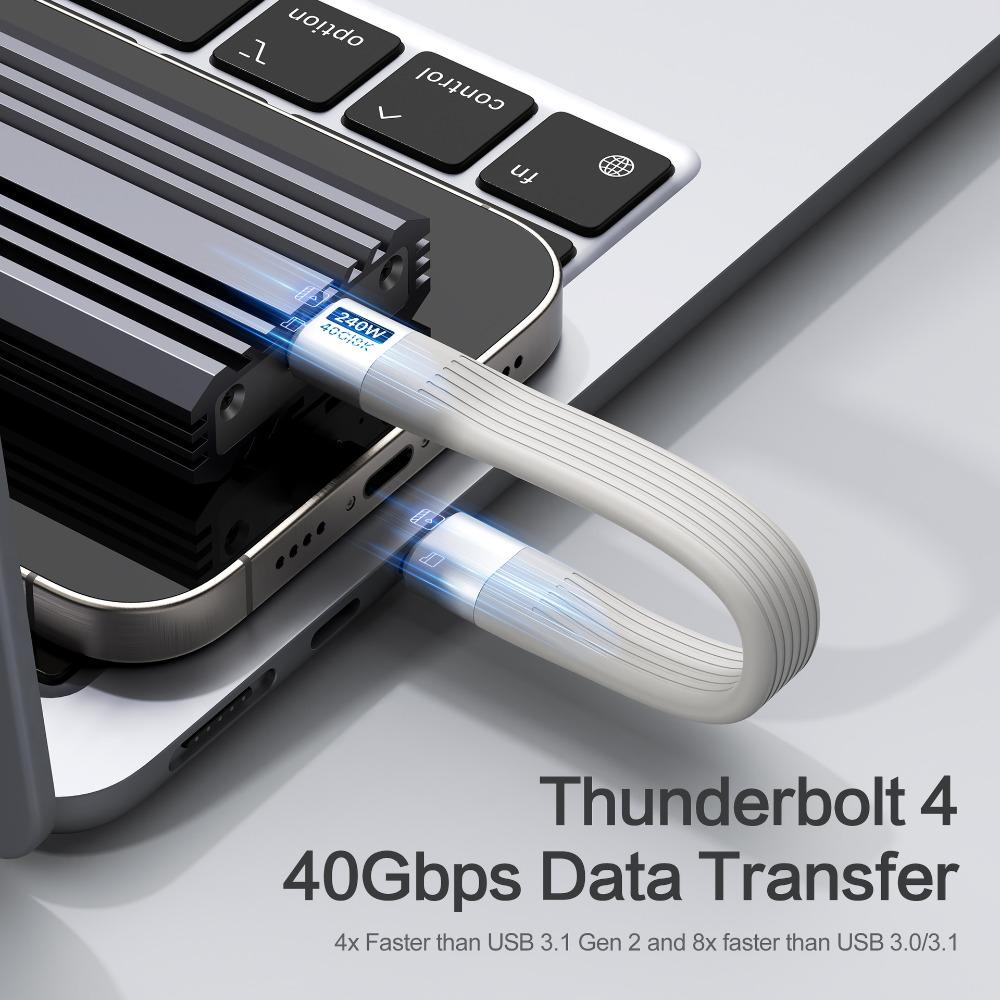 40 Gbit/s USB Schlüsselanhänger Schnellladekabel Schlüsselanhänger für iPhone 15/MacBook/Samsung/Xiaomi 8K@60Hz