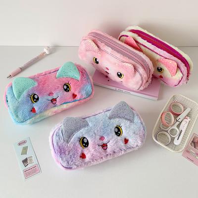 Cartoon Cat Korean Style Pencil Case Plush Plush Pencil Pouch Y2K Stationery Bag  Stationery Holder