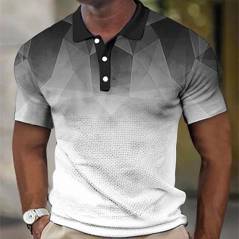 

мужская футболка поло с коротким рукавом, топы с 3D-принтом, модные, из полиэстера, дышащие, удобные, футболки поло 4XL