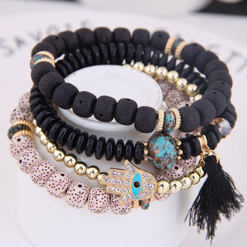 Boho Vícevrstvý Náramek Personalizovaný Tyrkysový Korálkový Cestovní Šperk Náramek Šperk Náramek