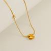 New fashionable cubic zirconia-studded chubby design26Letter pendant necklace, titanium steel, versatile and stylish for women