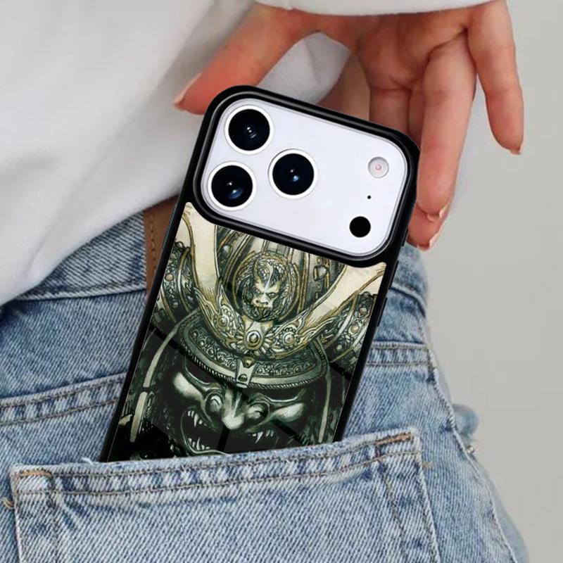 Samurai Mask Helmet Soft Phone Case for iPhone 17ProMax 12 13 14 15 16e 17 Pro Max Plus Air Cover