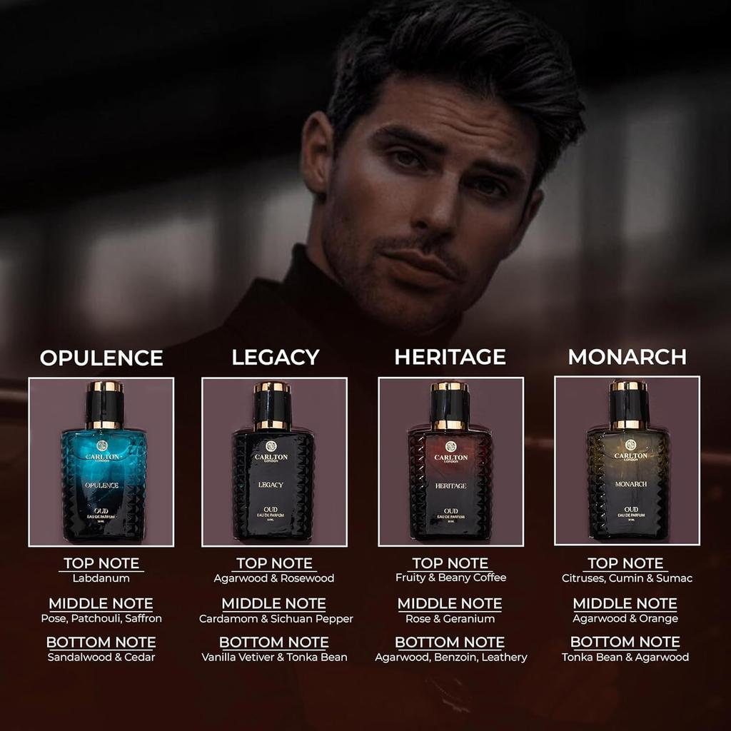 Carlton London Oud Prestige Gift Set of 4-30ml each | long lasting oud perfume set for man | luxury perfume for men