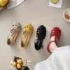 2025 Summer Fashion Weaving Hollow Flat Bottom Baotou Comfortable Soft Bottom Sandals for Women's Casual Versatile Sandals