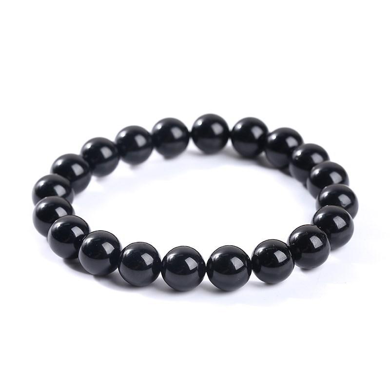 Přírodní kámen 7A Černé turmalínové korálkové náramky Ženy Léčivé krystaly Čakra Jóga Meditace Šperky Náramky Schorl Strand