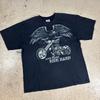 Y2K Grunge National Heritage Live Hard Ride Hard Biker Black T-Shirt Size XL Unisex T-Shirt