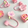 6 Pack Silicone Straw Caps Decorative Accessaries Flower Straw Caps Silicone Texture Straw Tip Suitable for Straw