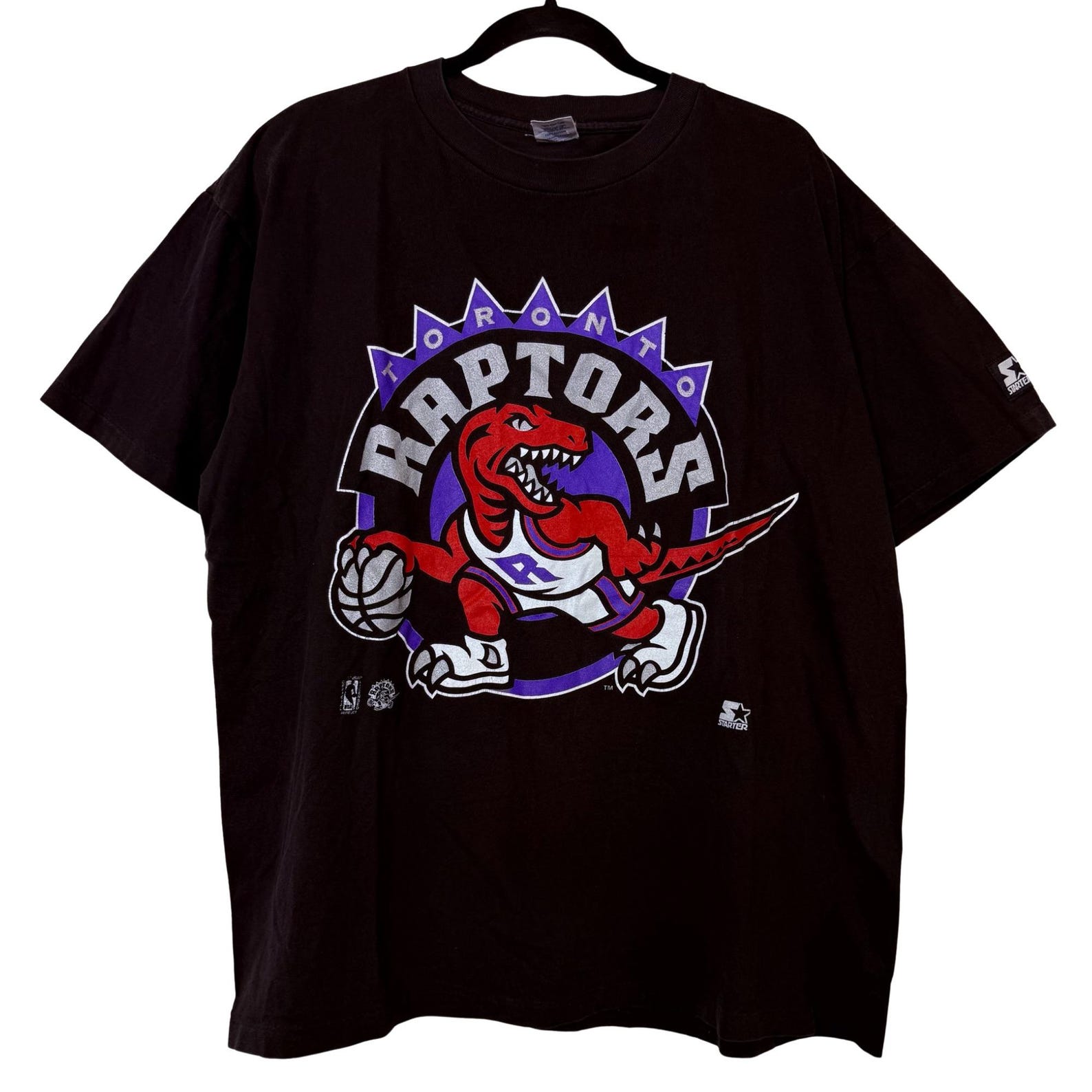 90 s Toronto Raptors Starter T shirt Sz L (B2333) M