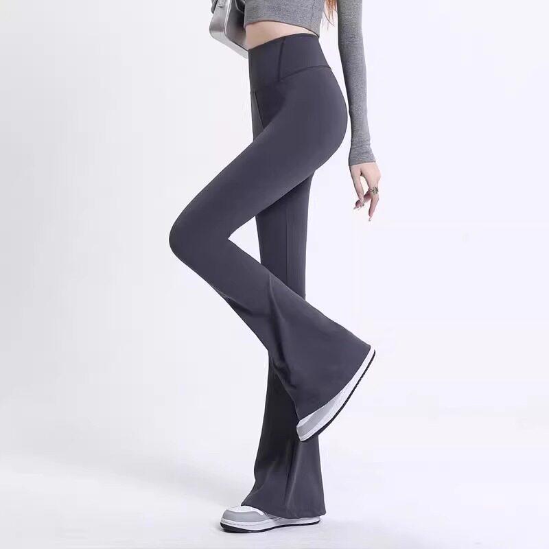 

Women s Shark Skin Micro-Flared High-Waisted Yoga Pants - Summer 2026 Butt-Lifting Fitness Dance Style Large [110-135 lbs]