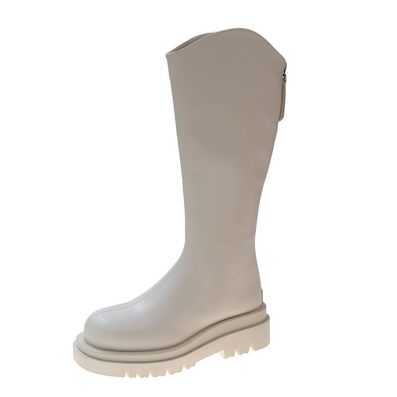 Boots Boots Women's Autumn and Winter Fleece Thick-soled Wide Big Tube Wide Fat mmV Mouth Tall Knight Boots