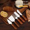 Rosenholz 5-teiliges Käsemesser-Set - Edelstahl Butter- und Käsemesser mit Halter
