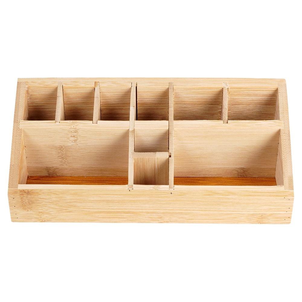 Bamboo Organizer Box Cosmetic Container Makeup Accessories