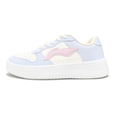 Li Ning Blue Pink Milkshake Slip Resistant, Abrasion Resistant, Breathable, Height Increasing Low Top Skateboard Shoes AGCS420-6(Team879-)