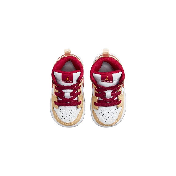 (TD) Air Jordan 1 Mid 'Light Curry Cardinal Red' Baby 640735-201