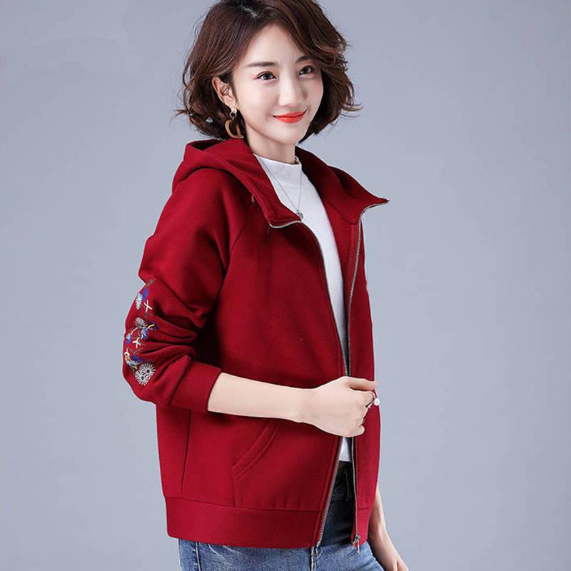 Hooded Sweatshirt Women's Long-sleeved Autumn and Winter New Korean Style Large Size Loose and Slim Zipper Cardigan Jacket for Women