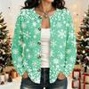 Women's Fashion Christmas Print Long Sleeve Cardigan - Holiday Open Front Knit Sweater for Winter Outfits