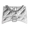 Bolso Bandolera Mini de Cuero Acolchado Metálico Crush para Mujer Bolso de Hombro Plateado 772105210IW8110
