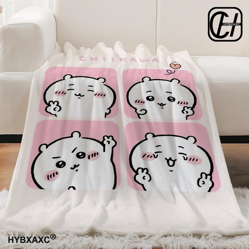 Kawaii Chiikawa Cartoon Soft Blanket, Used for Sofa, Bedroom, Travel, Camping, Livingroom, Office, Couch,Chair,Home,girl's Gift